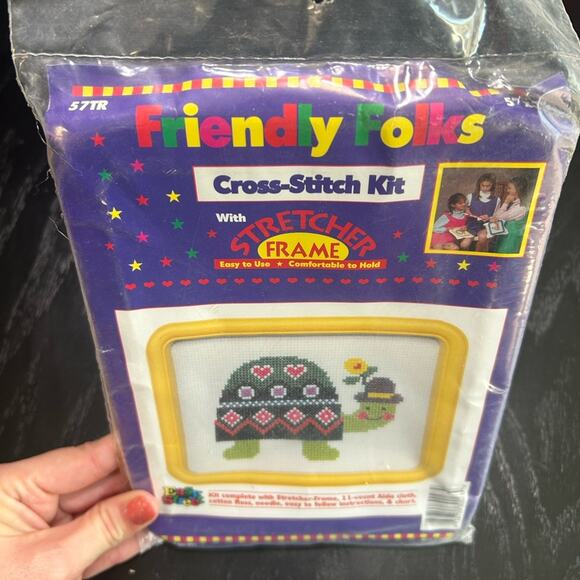VTG- needlepoint kids craft- easy street, turtle- diy- fun gift vintage lovers - Picture 1 of 11